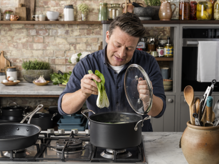 Katlu komplekts + rokturis Tefal Jamie Oliver 9 gab.